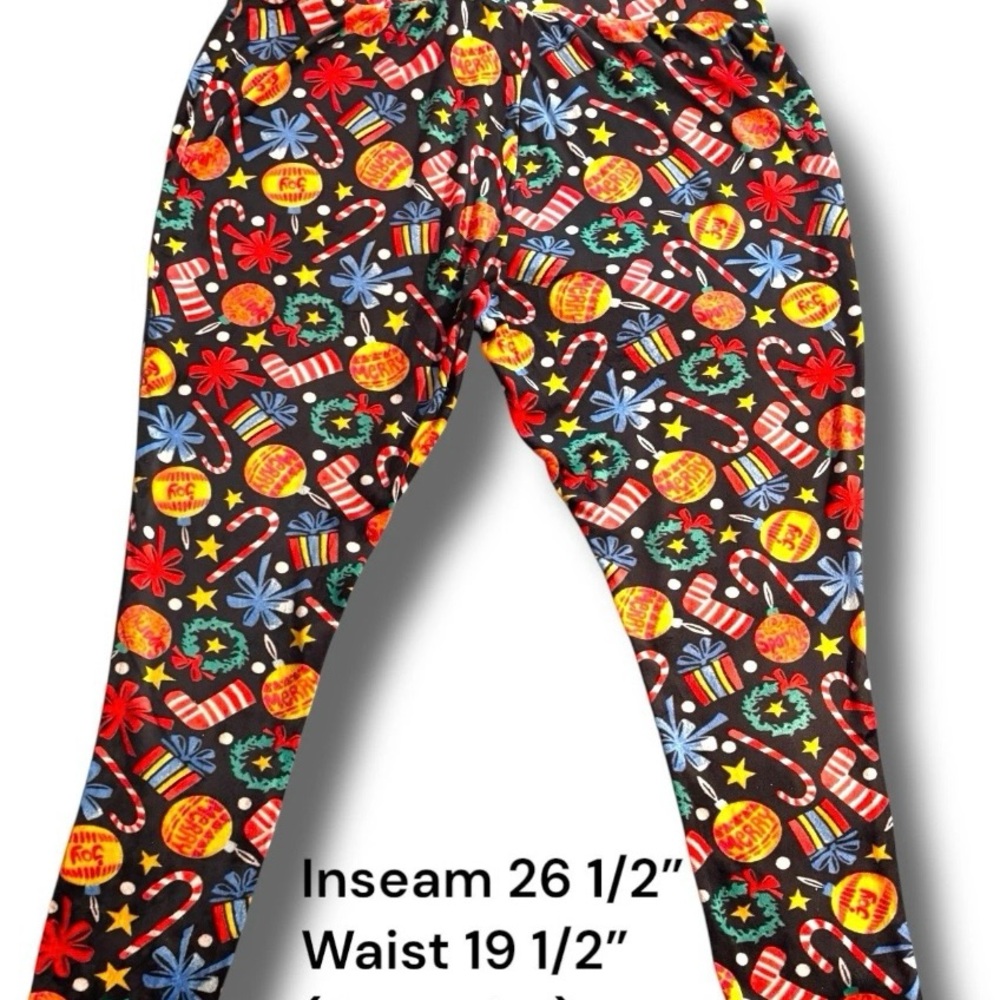 No Boundaries Christmas Cat Junior Leggings Pjs Bottoms Velour Sz M (7/9)